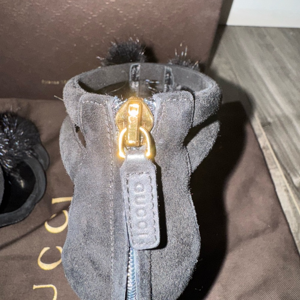 Gucci Black Fur Women's Sandals - Picture 7 of 8